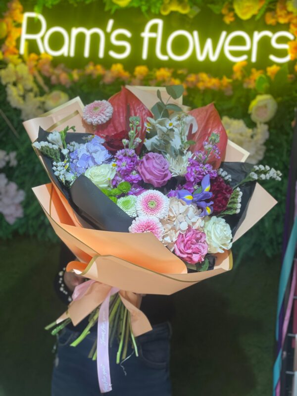 Buchet mixt mediu peach
