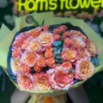 Buchet „Portocaliu Aprins” – 25 trandafiri