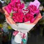 Buchet 5 fucsia flexati