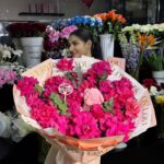 Buchet 37 fucsia parfumati flexati + ursulet