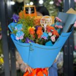Buchet contrast orange-bleo