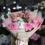 Buchet roz pastelat mediu